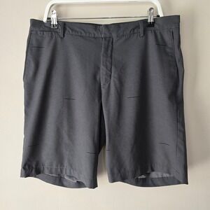 Nike Golf Dri-FIT Mens Gray Black Striped Geometric Performance Shorts Size 36